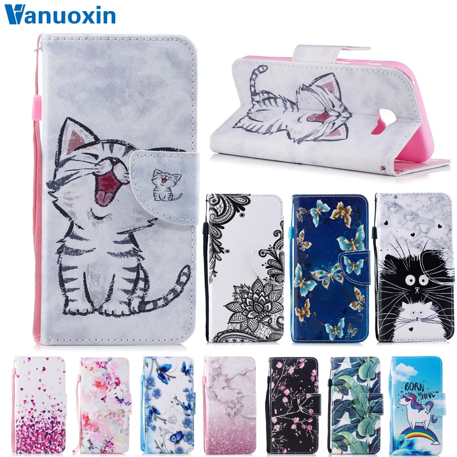 جلد حالة ل Fundas سامسونج غالاكسي J4 2018 حالة ل كوكه سامسونج J4 زائد J415 J415F كابا القط محفظة قلابة غطاء أكياس الهاتف