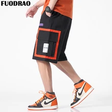 Fuodrao Дизайнерские летние шорты Для мужчин японский накладные карманы шорты Для мужчин Уличная Повседневное короткие Для мужчин хип-хоп брюки D029