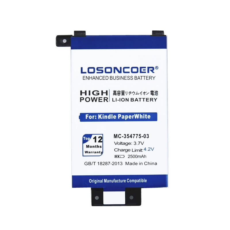 LOSONCOER 2500 мАч MC-354775-03 батарея мобильного телефона для Amazon Kindle PaperWhite S2011-003-S 58-000008 DP75SD1 батареи