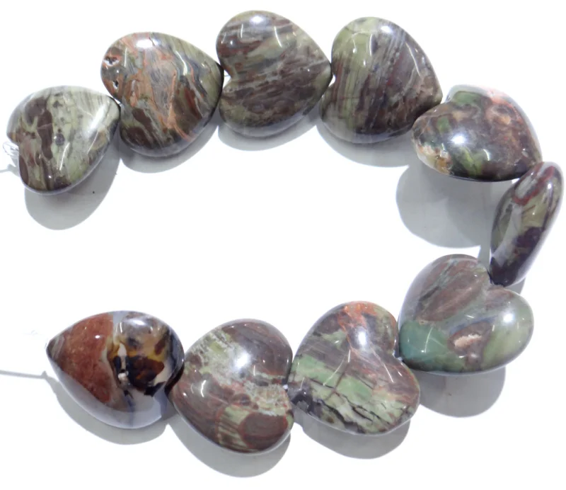 20x20 мм натуральный камень кварц кристалл агат Opalite бирюзой сердце бусины для самостоятельного изготовления ювелирных изделий ожерелье 10 шт. strand - Цвет: NO.1