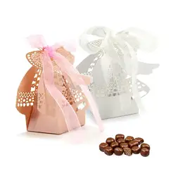 10 шт. розовый белый ангел коробка конфет Свадьба Baby Shower Favours День рождения Сувениры и подарки коробка для свадебной вечеринки поставки