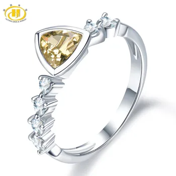 

Hutang Gemstone Jewelry Natural Aquamarine Quartz Solid 925 Sterling Silver Ring Engagement Fine Stone Jewelry For Birthday Gift