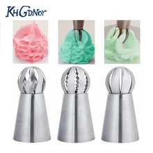 KHGDNOR 3 шт./лот нержавеющая сталь русский мяч насадки трубопроводов советы наборы розовый крем кекс Кондитерские украшения инструмент