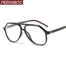 Peekaboo tr90, очки для мужчин, матовые, черные, коричневые, прозрачные линзы, плоский верх, мужские Оптические очки, Ретро стиль, женские очки, оправа, большие
