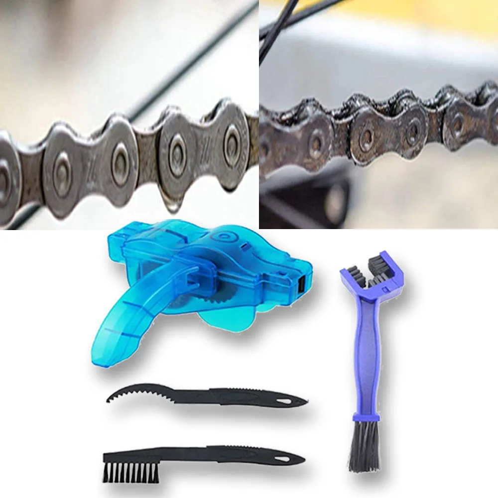 Excellent 4 pcs/set Bicycle chain cleaner mountain bike cleaning wash chain device cleaner tool set 3