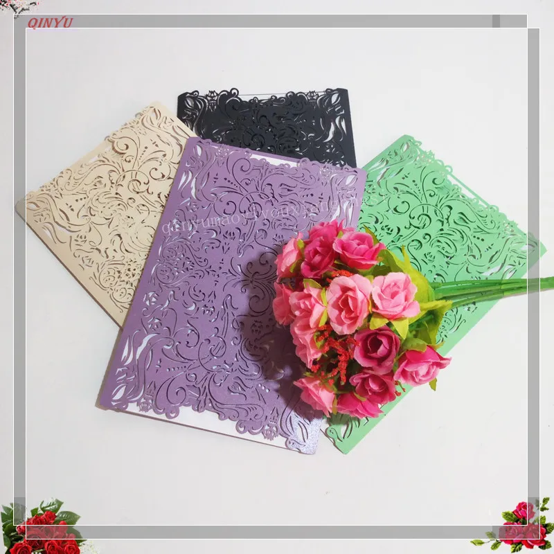 Sky Elina10pcs Laser Cut Invitations card Groom and Bride Wedding Invitation Shower Card Decoration 5zSH073 | Дом и сад