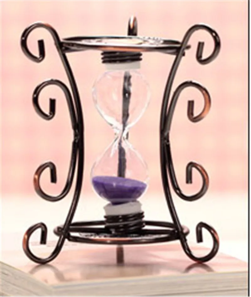DIY Металлические песочные часы Изысканная бронзовая маленькая варочная панель, Изготовленный вручную стеклянный миниатюрные украшения многоцветное песочное декоративное украшение