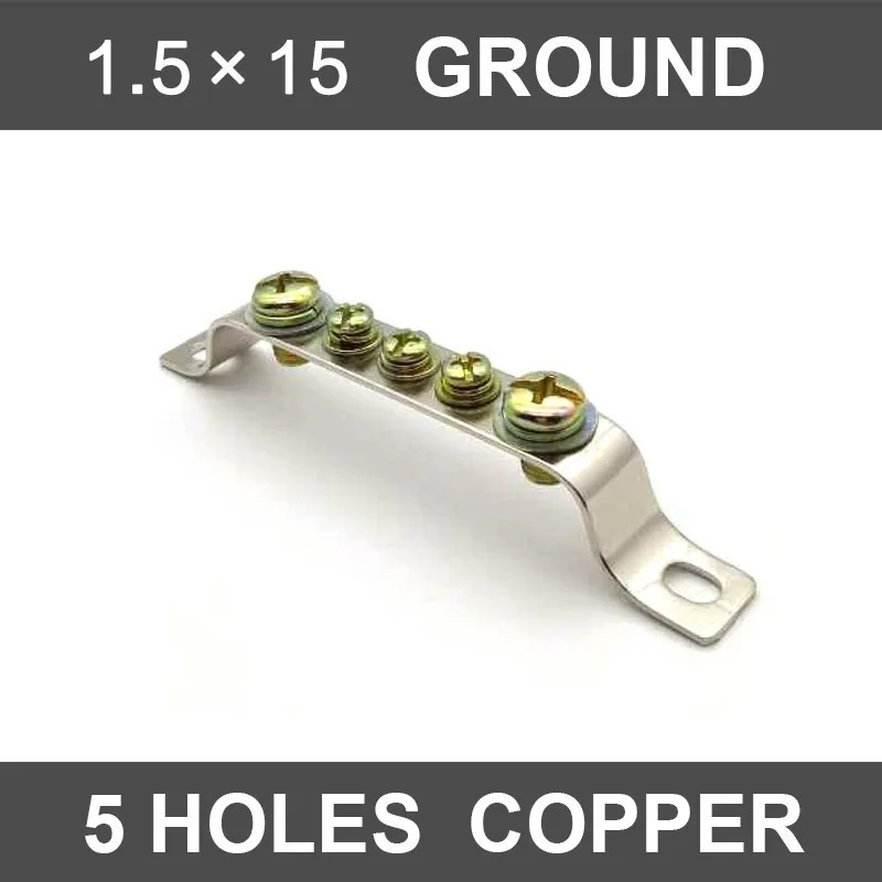 

5 Hole Land Row 1.5*15 Zero Line earthing copper bus bar grounding Terminal Block Bridge design