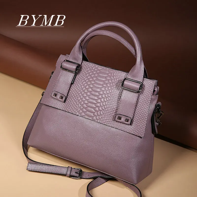 

2017 Natural Cowhide leather bag wholesale Composite bag new European and American fashion The crocodile grain handbag