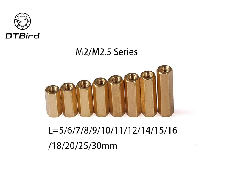 Buy 100pcs Thread M2 M2.5 Hex Brass Standoff spacer