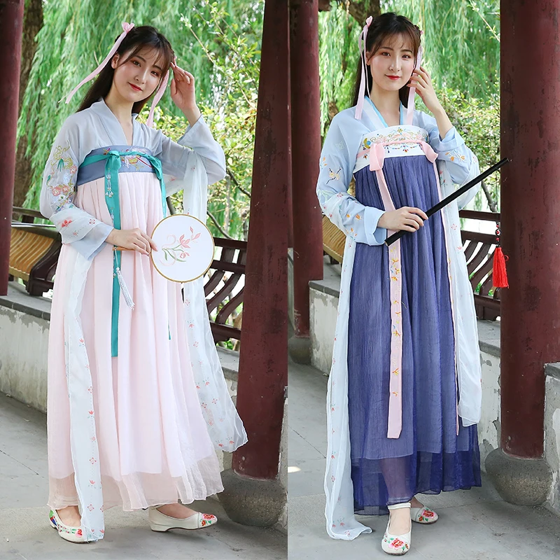 

Hanfu Chinese Traditional Fairy Costume Ancient Han Dynasty Princess Clothing National Stage Dress Folk Dance Outfit DN3288
