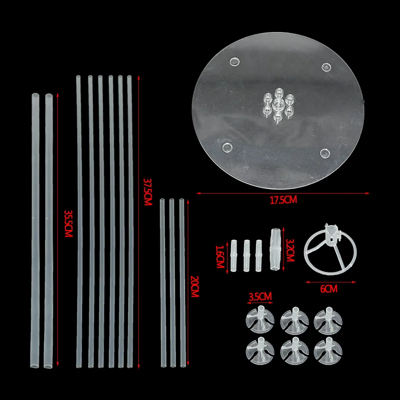 1 Набор, 7 трубок, колонна-подставка для воздушных шаров, декор для свадьбы, дня рождения, прозрачный пластиковый держатель для воздушных шаров, аксессуары для шариков