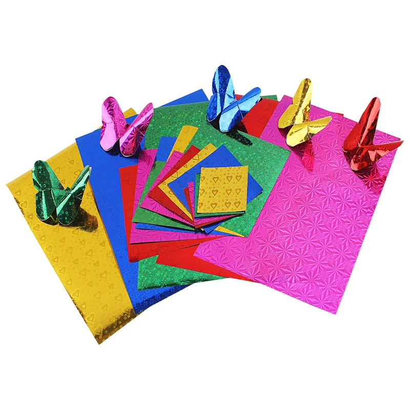 

50pcs/set Laser pattern Square Origami Paper 5 colors Papers Kids Handmade DIY Scrapbooking Craft Decoration Origami paper-cut