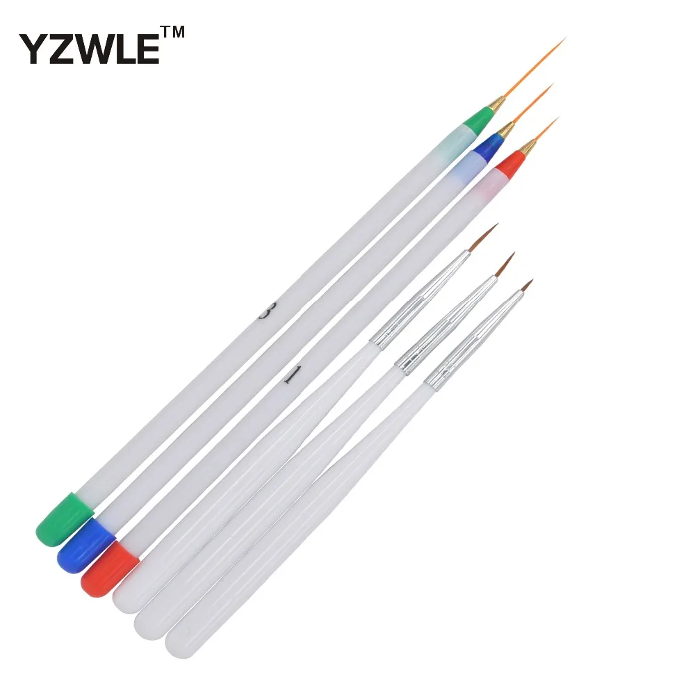 

Set 6Pcs/Pack Fine Drawing Striping Liner Design Tips Nail Art Pen Brushes Brush Salon DIY Gel UV Tool Manicure
