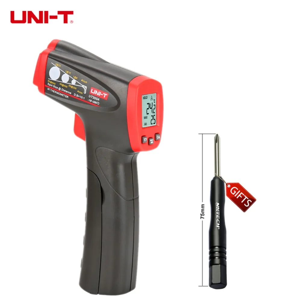 

UNI-T UT301A 12:1 Infrared IR Thermometer Laser Temperature Gun Meter Range -18~350 Centigrade/0~662 Fahrenheit