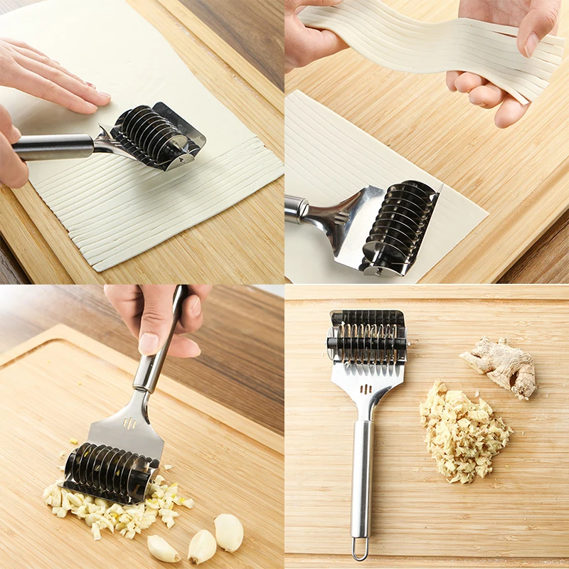 

1 pcs Multifunction Stainless Steel Spaghetti Noodle Maker Lattice Roller Dough Cutter Tool Kitchen helper DIY Dough