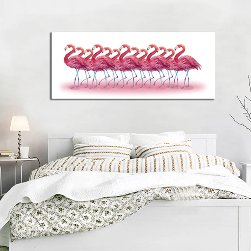

HD Giclee Art Print Oil Painting Flamingo Print Nordic Poster Flamingo Decoration Cartoon Animal Pictures Room Wall Decoration
