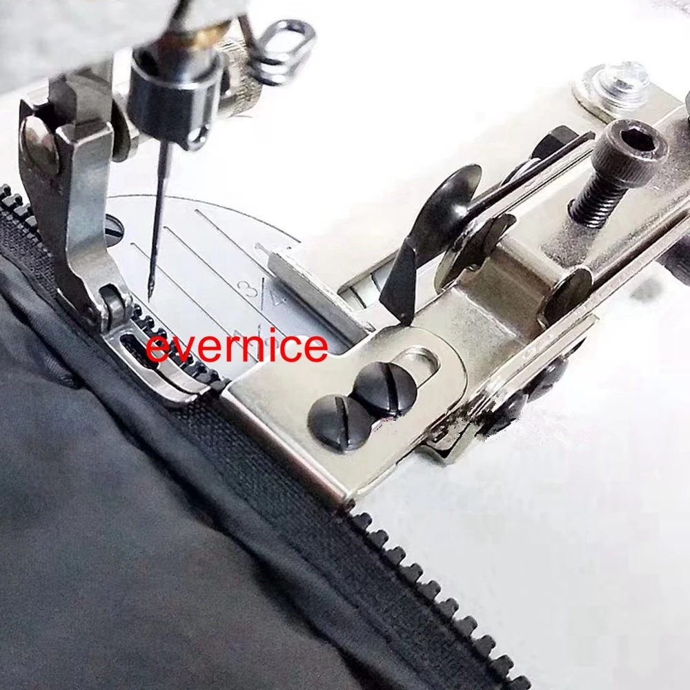 Adjustable Zipper Guide Attachment + Zipper Foot For Industrial Sewing