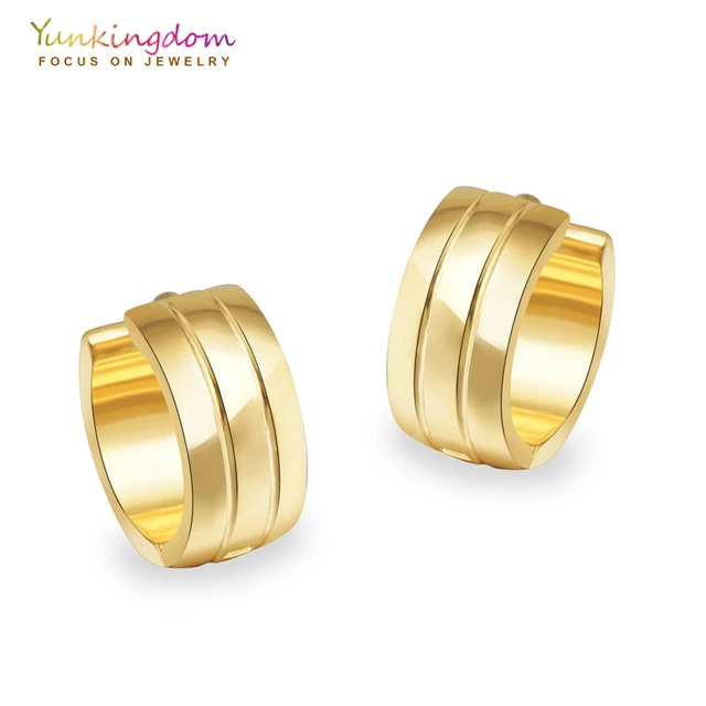 Yunkingdom Punk Hip Hop Hoop Earrings For Women Tungsten Steel Yunkingdom Punk Hip Hop Hoop Earrings For Women Tungsten Steel Earring Fashion Round Ue0031