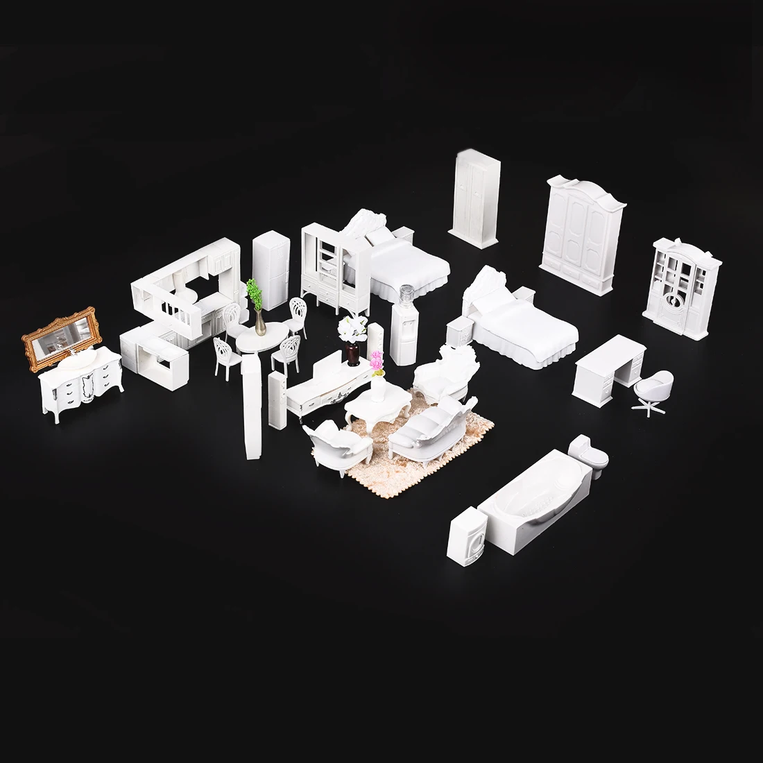 

DIY Model Furniture Stereo Air conditioning Single bed Indoor Arrangements Carpet Washing machine Refrigerator