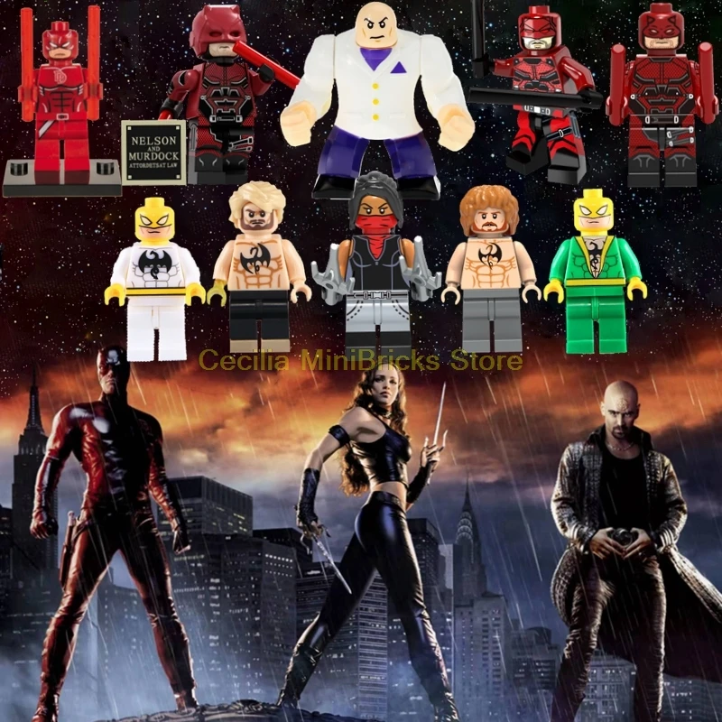 

Legoing Daredevil Avengers Endgame Kingpin Elektra Iron Fist Super Heroes Building Blocks legoings Marvel Captain Marvel Thanos