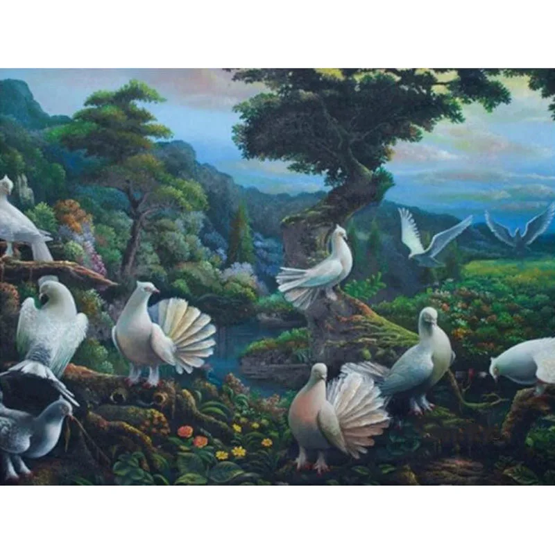 5D DIY Diamond Painting Full Square/Round Cross Stitch White Pigeons Embroidery Mosaic Modular Pictures Christmas Gifts | Дом и сад
