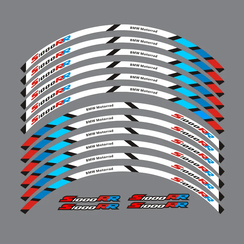 

New high quality 12 Pcs Fit Motorcycle Wheel Sticker stripe Reflective Rim For BMW S1000RR