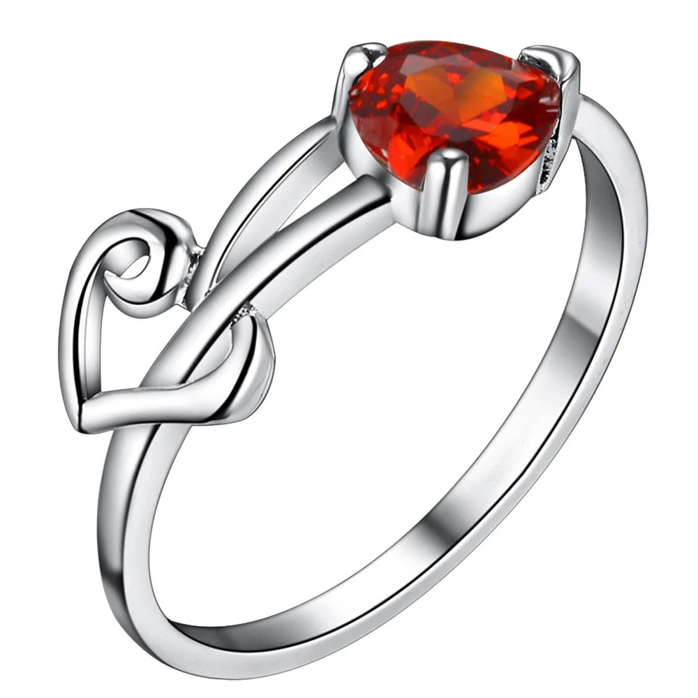 Серебряное кольцо с красным сердцем для женщин и мужчин|jewelry gift box|jewelry wedding giftsjewelry