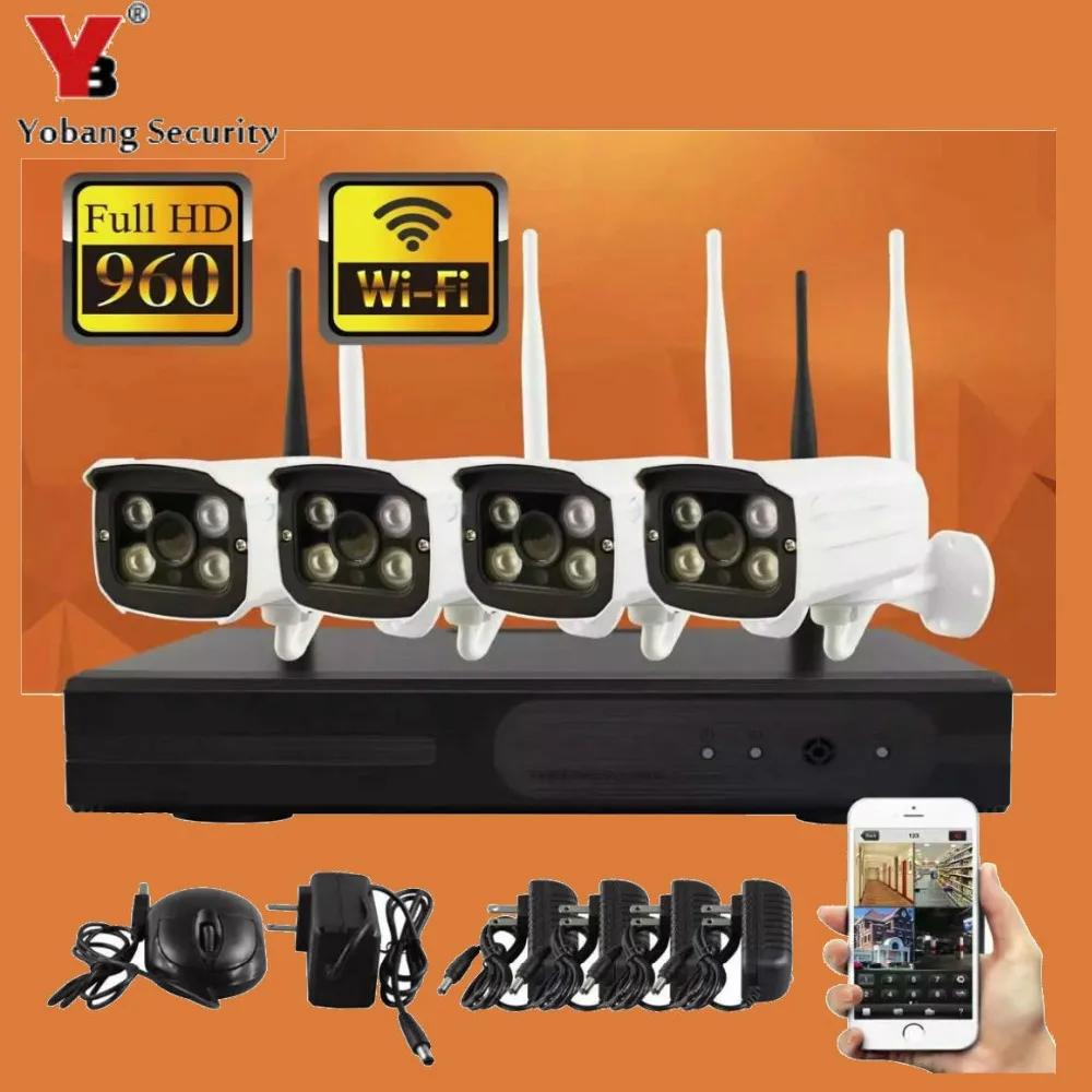 Yobangбезопасности 4CH беспроводная Wifi камера NVR система 960 P 4x защита от атмосферных