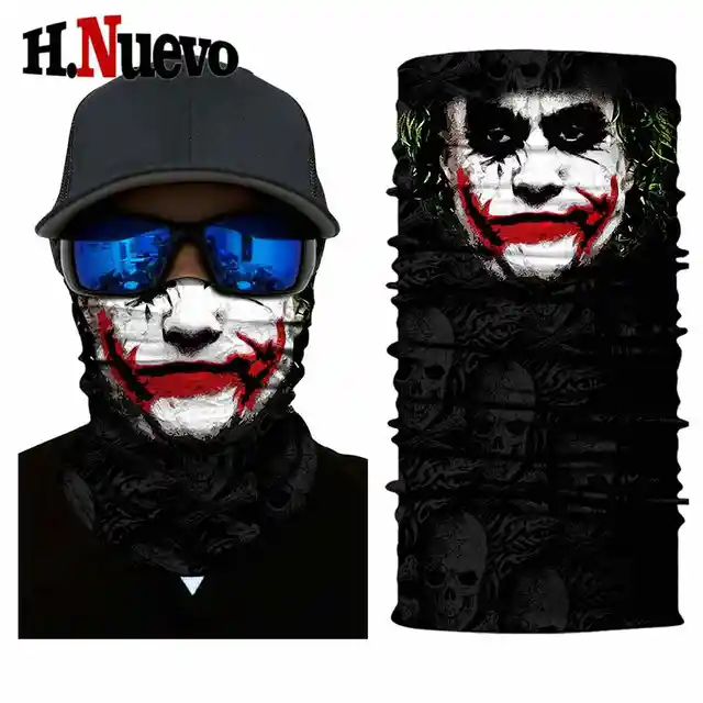 Buy motorcycle skull face mask scarf joker clown