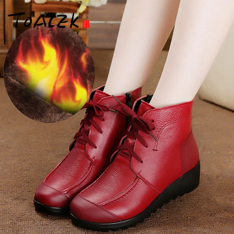 

Winter leather suede boots for women warm wellies for women anti-skid cotton boots for mother's boots