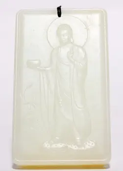 

Fine China Carved Sculpture Shakyamuni Buddha Natural Hetian Jade Pendant