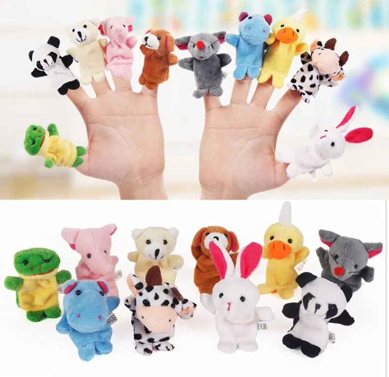 

10Pcs Biological Animal Finger Puppet Plush Toys Child Baby Favor Dolls Tell Story Props Cute Cartoon Animal Doll Kids Toys