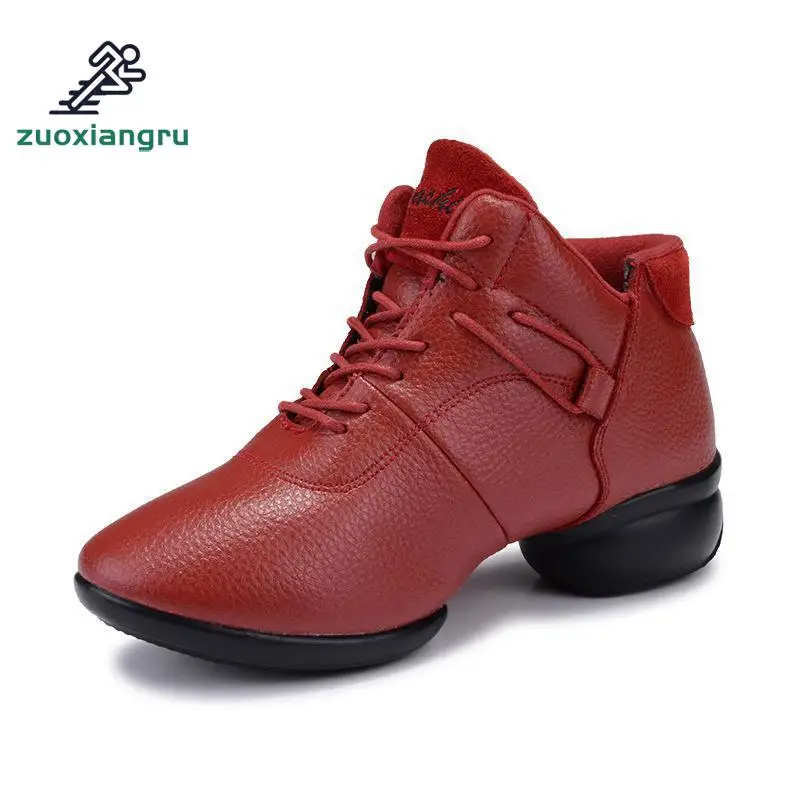 

Autumn New Leather Dance Shoes Modern Dance Increase Ladies Square Dance Shoes Soft Bottom Jazz Dance Sports Shoes Women Shoes