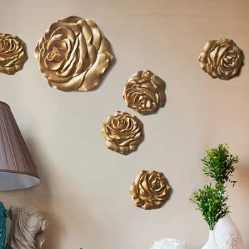 

Home accessories fashion muons wall sticker stereo flower resin tv background decoration hanging