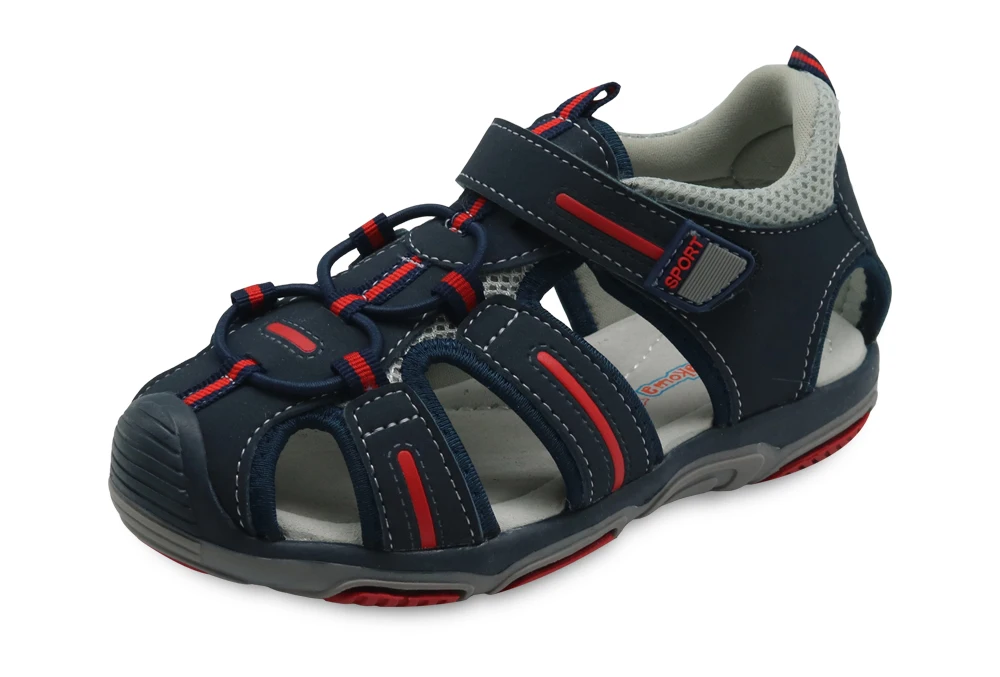 Apakowa/летние пляжные сандалии для мальчиков; детская обувь с закрытым носком и супинатором для малышей; Детские классические спортивные сандалии для мальчиков