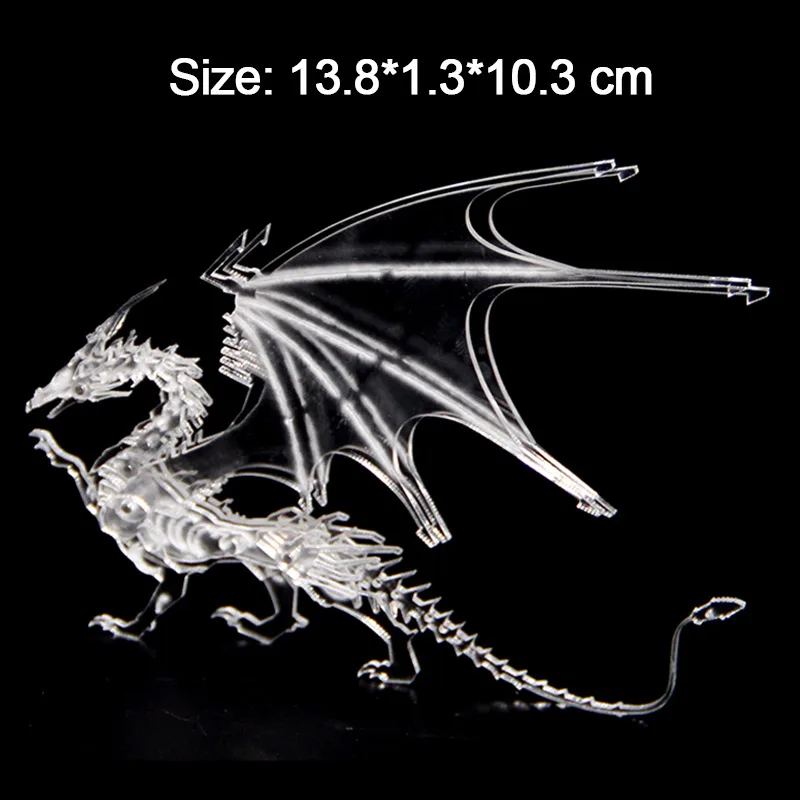 DIY Acrylic 3D Naga Terbang Dirakit 