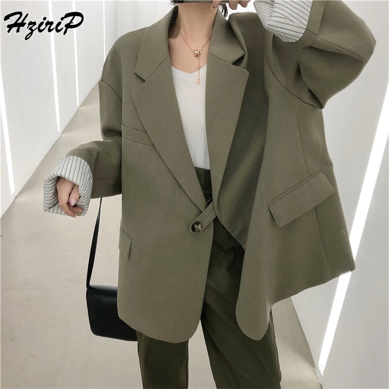 HziriP New Fashion Women Blazers Single Button Autumn Full Sleeve Suit ...