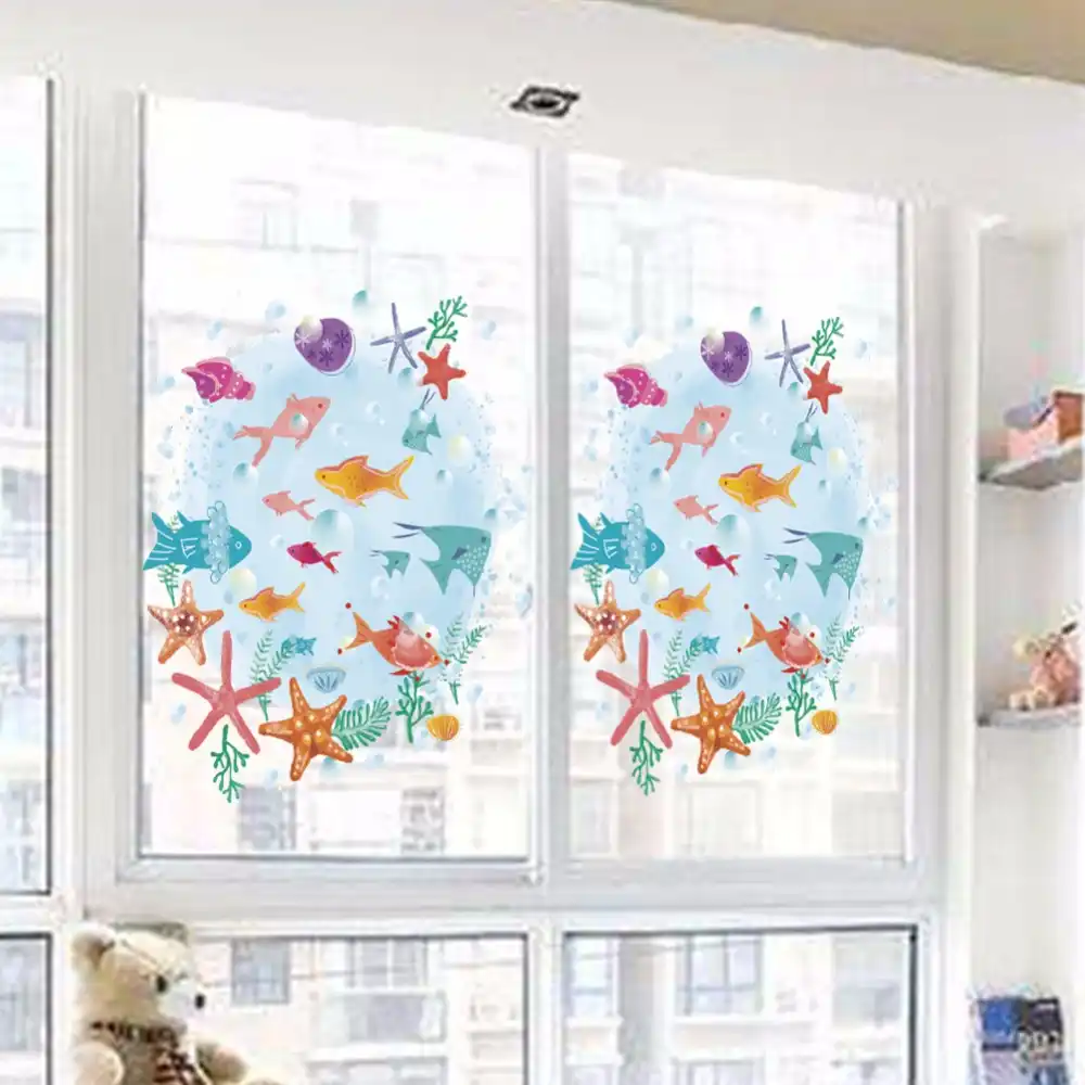 Cartoon Animals Underwater Starfish Bubble Fish Toilet Bathroom Cartoon Animals Underwater Starfish