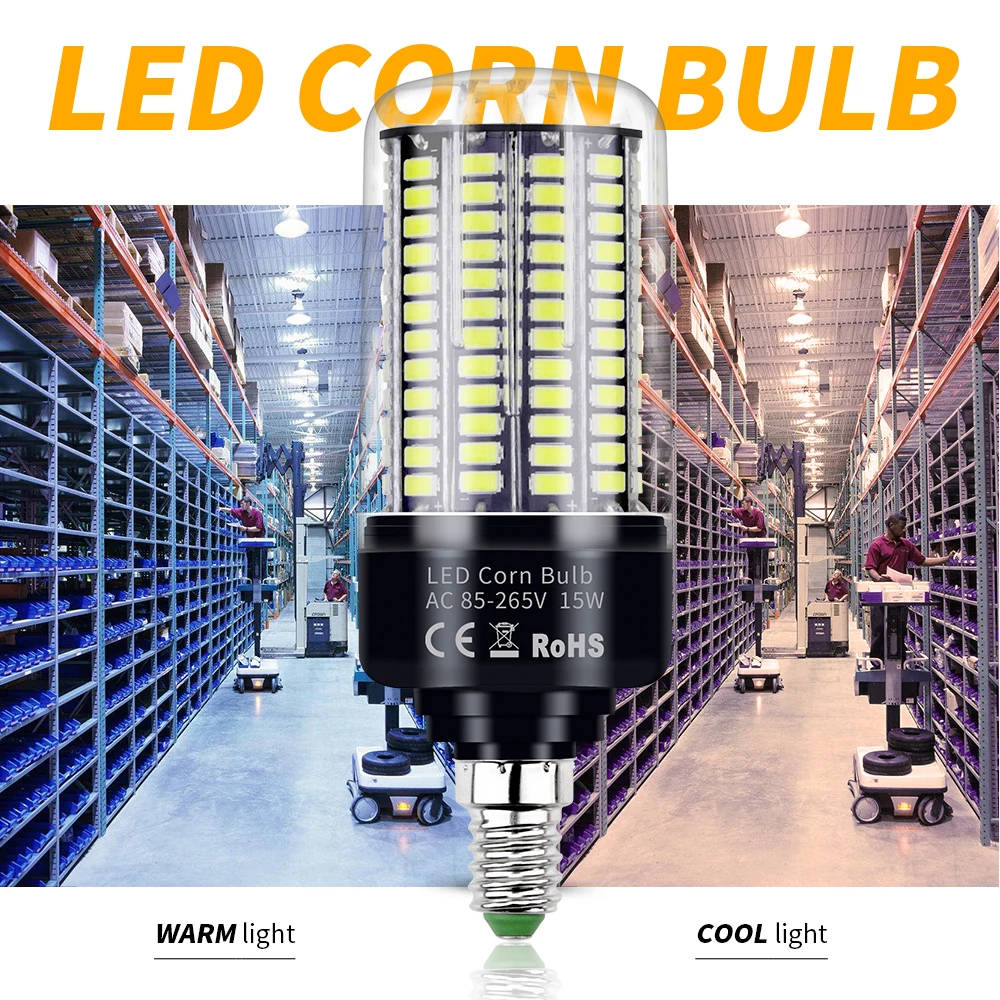 

E27 LED 220V Corn Light E14 Bulb 5736 SMD Energy Saving Lamp Led 3.5W 5W 7W 9W 12W 15W 20W No Flicker Bombillas 85-265V Lampada