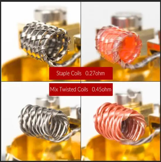 Катушки отец 10 шт./кор. Alien Clapton Flat Twisted Fused Clapton с сопротивлением Quad Тигр нагрева электронная сигарета провод готовые катушки