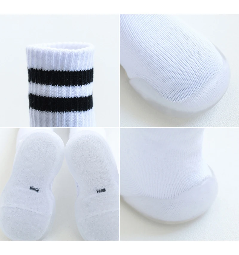 Теплые носки высокого качества для маленьких мальчиков и девочек; Гольфы с резиновой подошвой; дышащие удобные черные носки для младенцев; носки-Тапочки
