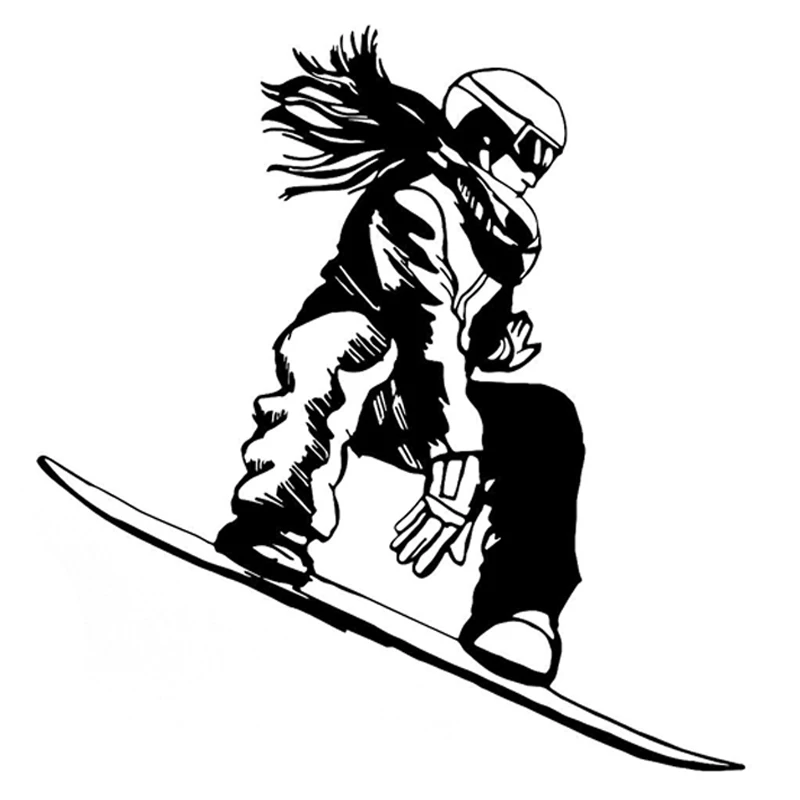15,4 см* 16,2 см интересные сноубордистки девушки экстремальный спорт виниловые наклейки на машину черный/Серебряный S9-0996 - Название цвета: Черный