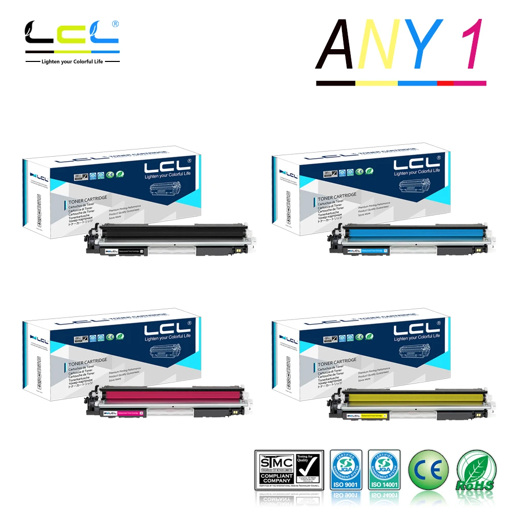 Любой тонер картридж 1 LCL 130A CF350A CF351A CF352A CF353A (1 упаковка) совместимый с HP Color LaserJet Pro