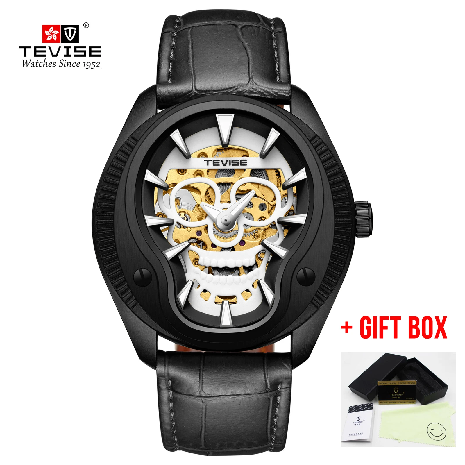

Relogio Automatico masculino Mechanical Watch Men Skull Design Steampunk Top Brand Luxury Golden Skeleton Man Auto Wristwatches
