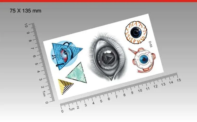 Недавно 8 шт тату Япония Харадзюку Временные татуировки стикер глаз треугольник олень 4 стиля наклейки