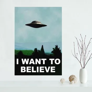 

I Want To Believe Tower Canvas Poster Custom Canvas Painting Poster print cloth fabric wall art poster