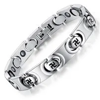 Wide-Mens-Chain-Biker-Motorcycle-blood-pressure-bracelet-Swastika-bracelet-bangles-316L-Stainless-Steel-Bracelet-Gift