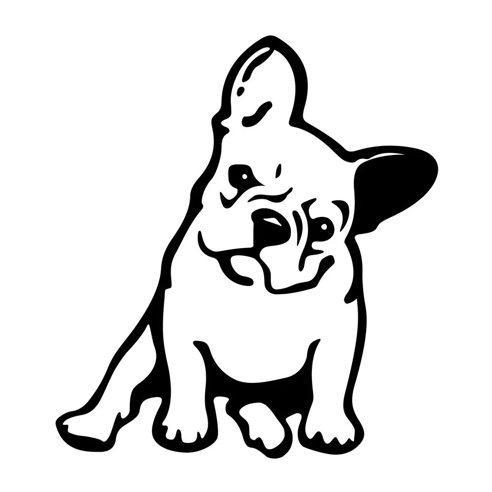 

Bulldog Stickers 12*13cm Car Lovely Dog Stickers Car Styling Decoration Decals Car Body Window Stickers