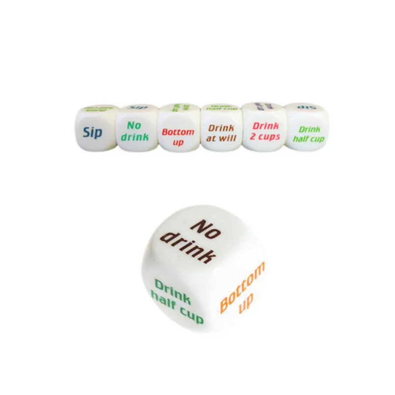 1pc dice Color Printing English Wine Scorpion Friends Dinner party Creative Dice DIY Decorations christmas gift #3d05 (5)